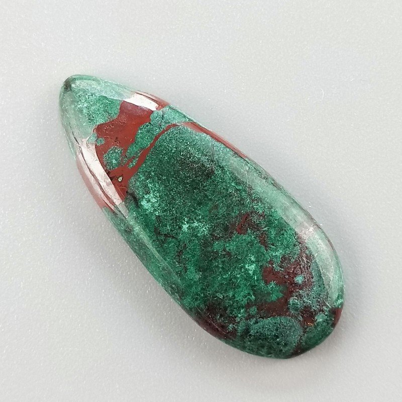 Crisocola Naturale Forma Goccia Piatto Cabochon Liscio Fatto a Mano 37X16mm 5.86gm 1pz