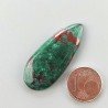 Crisocola Naturale Forma Goccia Piatto Cabochon Liscio Fatto a Mano 37X16mm 5.86gm 1pz