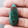 Crisocola Naturale Forma Goccia Piatto Cabochon Liscio Fatto a Mano 37X16mm 5.86gm 1pz