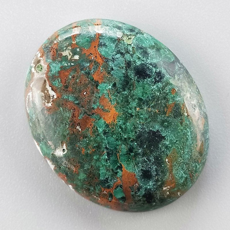 Crisocola Naturale Forma Ovale Piatto Cabochon Liscio Fatto a Mano 32X26mm 13.76gm 1pz