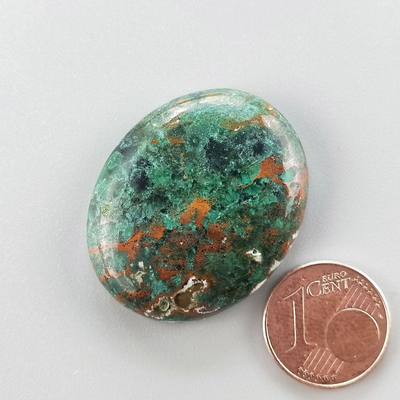 Crisocola Naturale Forma Ovale Piatto Cabochon Liscio Fatto a Mano 32X26mm 13.76gm 1pz