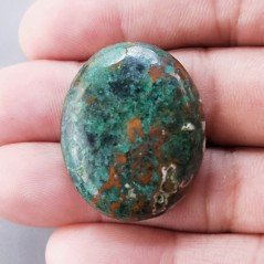 Crisocola Naturale Forma Ovale Piatto Cabochon Liscio Fatto a Mano 32X26mm 13.76gm 1pz