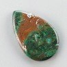 Crisocola Naturale Forma Goccia Piatto Cabochon Liscio Fatto a Mano 28X18mm 4.03gm 1pz