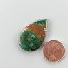 Crisocola Naturale Forma Goccia Piatto Cabochon Liscio Fatto a Mano 28X18mm 4.03gm 1pz