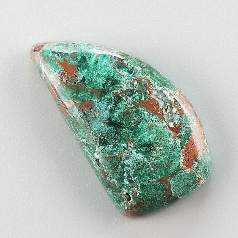 Crisocola Naturale Forma Fantasia Piatto Cabochon Liscio Fatto a Mano 31X17mm 6.30gm 1pz