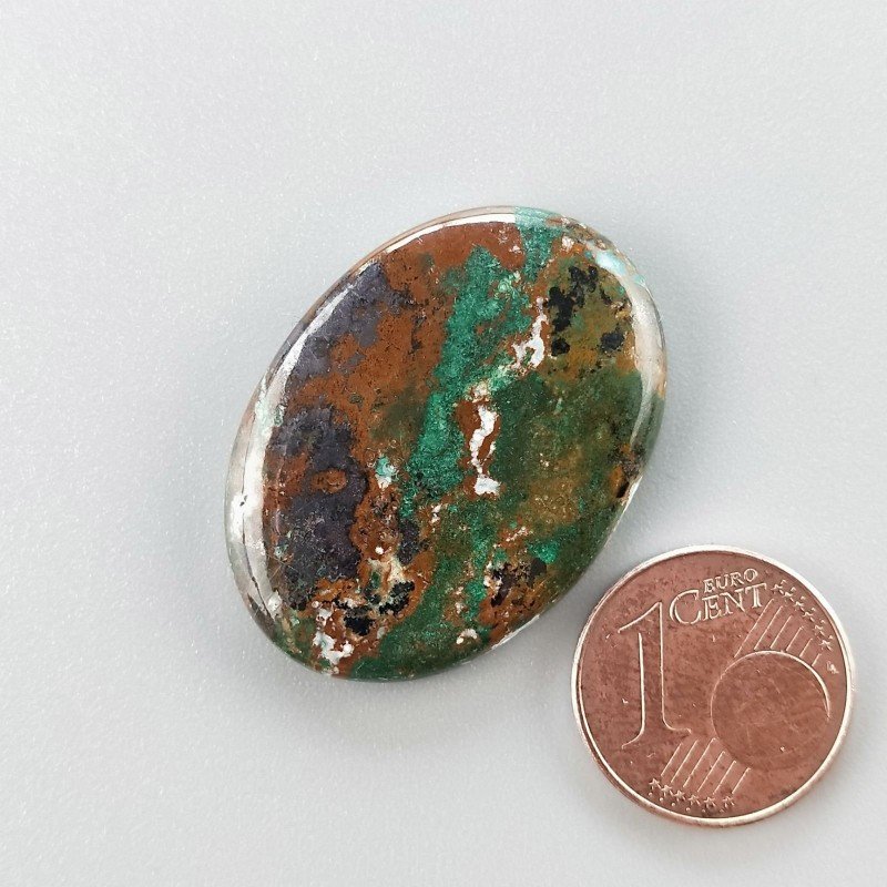 Crisocola Naturale Forma Ovale Piatto Cabochon Liscio Fatto a Mano 30X22mm 7.60gm 1pz