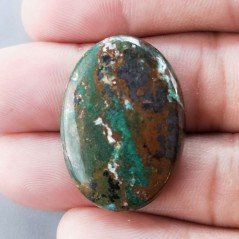 Crisocola Naturale Forma Ovale Piatto Cabochon Liscio Fatto a Mano 30X22mm 7.60gm 1pz