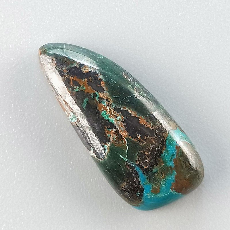 Crisocola Naturale Forma Fantasia Piatto Cabochon Liscio Fatto a Mano 25X12mm 4.60gm 1pz