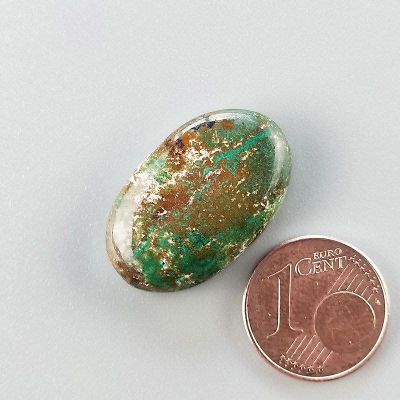 Crisocola Naturale Forma Ovale Piatto Cabochon Liscio Fatto a Mano 24X15mm 4.97gm 1pz