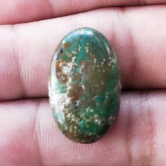 Crisocola Naturale Forma Ovale Piatto Cabochon Liscio Fatto a Mano 24X15mm 4.97gm 1pz