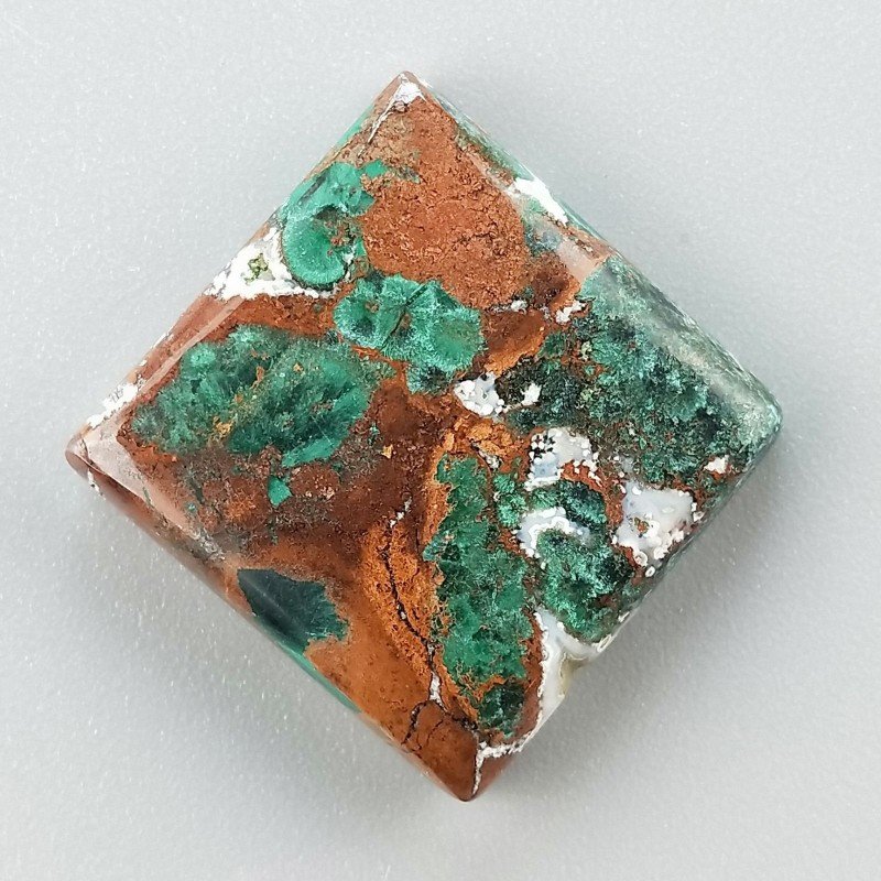 Crisocola Naturale Forma Rettangolare Piatto Cabochon Liscio Fatto a Mano 22X21mm 6.87gm 1pz