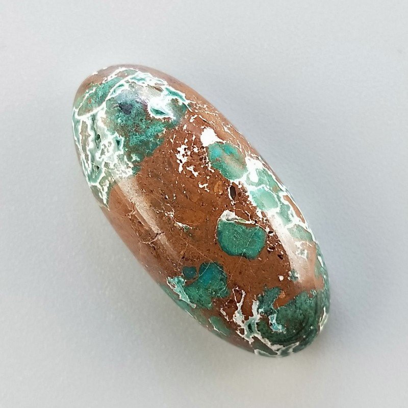 Crisocola Naturale Forma Ovale Piatto Cabochon Liscio Fatto a Mano 31X14mm 8.70gm 1pz