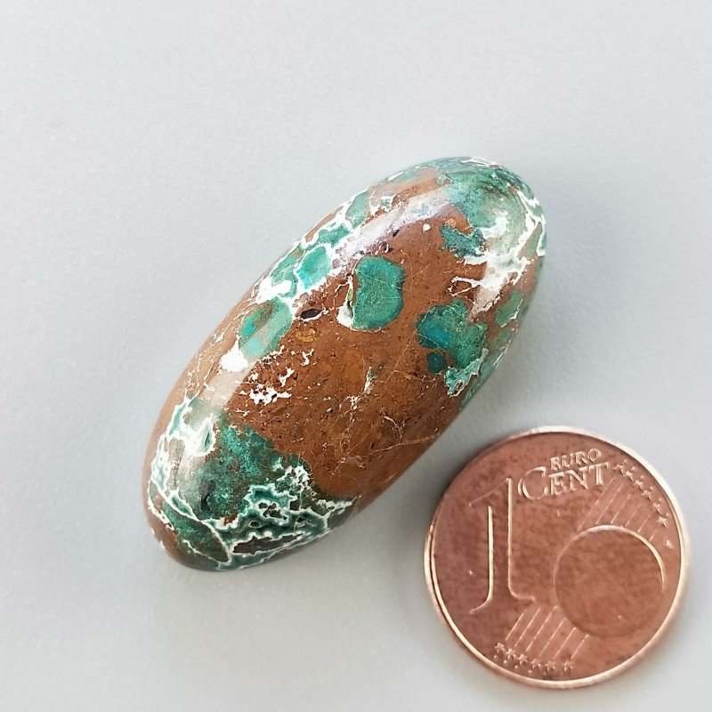 Crisocola Naturale Forma Ovale Piatto Cabochon Liscio Fatto a Mano 31X14mm 8.70gm 1pz