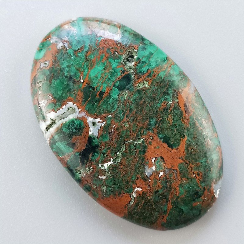 Crisocola Naturale Forma Ovale Piatto Cabochon Liscio Fatto a Mano 47X30mm 18.17gm 1pz
