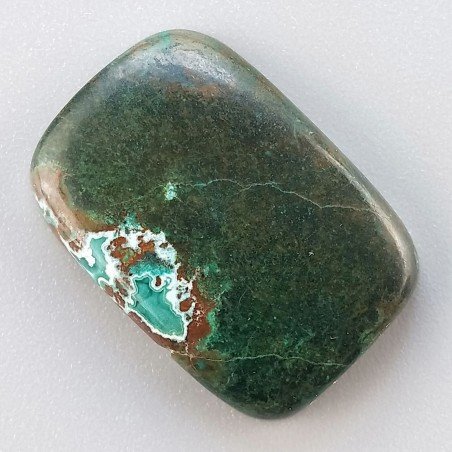Crisocola Naturale Forma Cuscino Piatto Cabochon Liscio Fatto a Mano 24X17mm 5.78gm 1pz