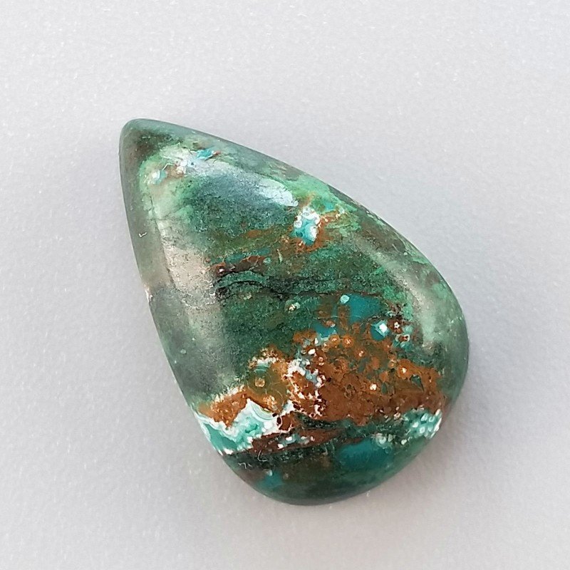 Crisocola Naturale Forma Goccia Piatto Cabochon Liscio Fatto a Mano 21X14mm 4.47gm 1pz Crisocola Naturale Forma Goccia Piatto Cabochon Liscio Fatto a Mano 21X14mm 4.47gm 1pz