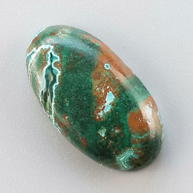 Crisocola Naturale Forma Ovale Piatto Cabochon Liscio Fatto a Mano 26X14mm 4.44gm 1pz