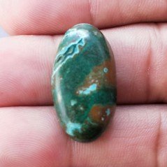 Crisocola Naturale Forma Ovale Piatto Cabochon Liscio Fatto a Mano 26X14mm 4.44gm 1pz