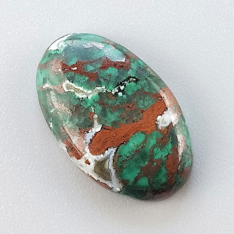 Crisocola Naturale Forma Ovale Piatto Cabochon Liscio Fatto a Mano 22X14mm 3.30gm 1pz
