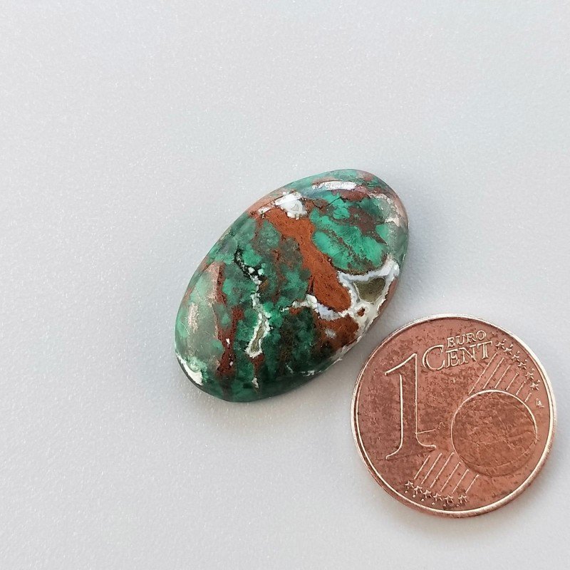 Crisocola Naturale Forma Ovale Piatto Cabochon Liscio Fatto a Mano 22X14mm 3.30gm 1pz