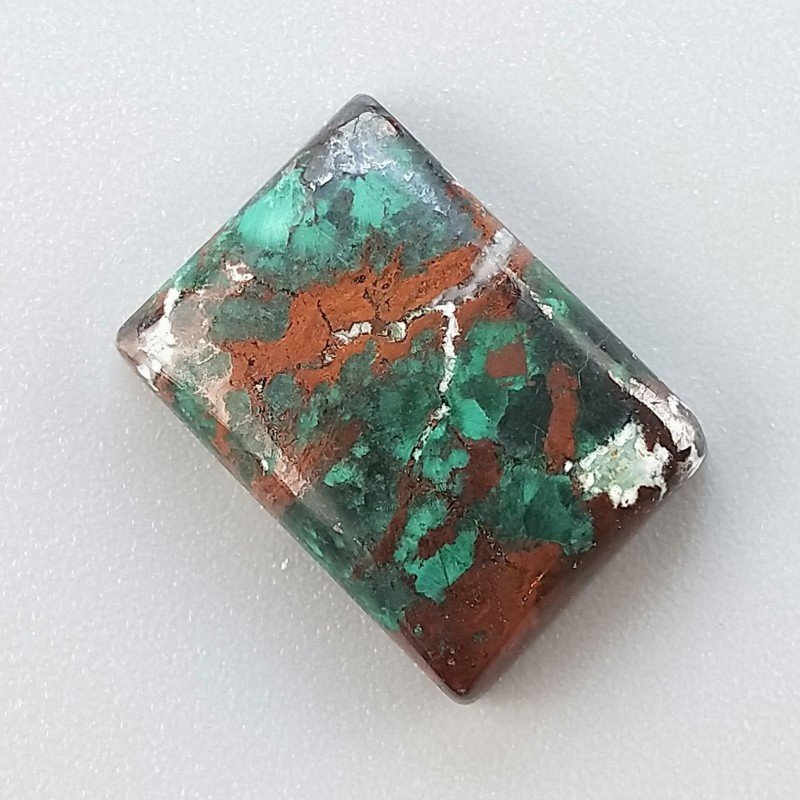 Crisocola Naturale Forma Rettangolare Piatto Cabochon Liscio Fatto a Mano 18X13mm 3.04gm 1pz