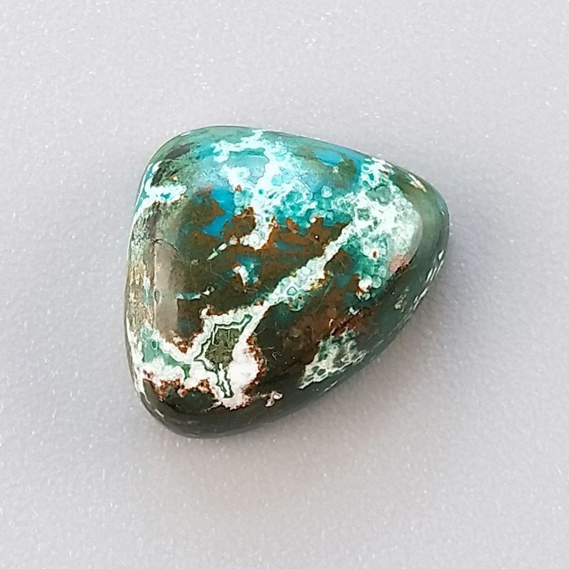 Crisocola Naturale Forma Triangolo Piatto Cabochon Liscio Fatto a Mano 14X11mm 1,20gm 1pz