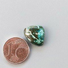 Crisocola Naturale Forma Triangolo Piatto Cabochon Liscio Fatto a Mano 14X11mm 1,20gm 1pz