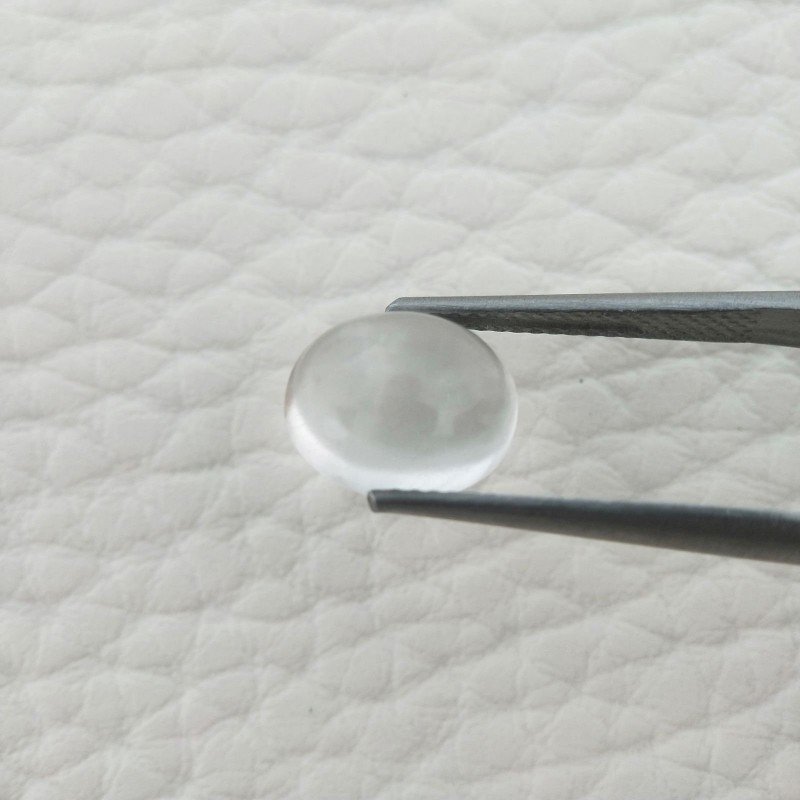 Cristallo Di Rocca Naturale Forma Ovale Piatto Cabochon Liscio Fatto a Mano 10X8X5mm 3,75 Carati 1pz