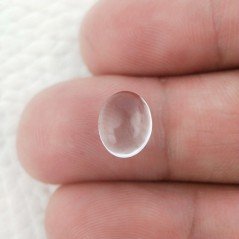 Cristallo Di Rocca Naturale Forma Ovale Piatto Cabochon Liscio Fatto a Mano 10X8X5mm 3,75 Carati 1pz
