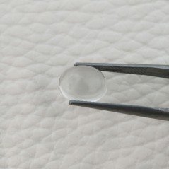 Cabochon di Cristallo di Rocca Naturale Ovale, Piatto e Liscio, 10x8x4 mm, 2,85 ct, Fatto a Mano