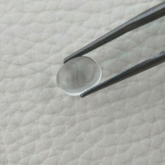 Cabochon di Cristallo di Rocca Naturale Ovale, Piatto e Liscio, 10x8x4 mm, 2,85 ct, Fatto a Mano