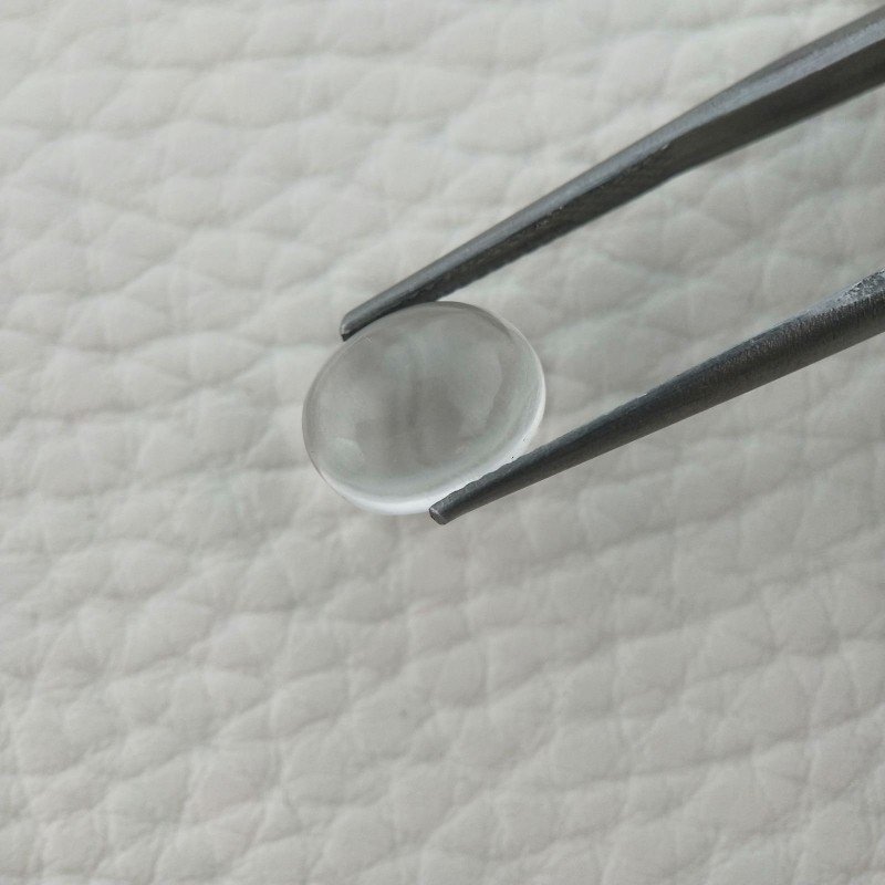 Cristallo Di Rocca Naturale Forma Ovale Piatto Cabochon Liscio Fatto a Mano 10X8X4mm 2,85 Carati 1pz