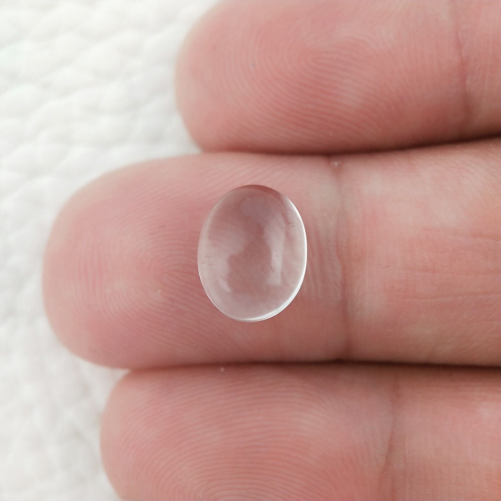 Cristallo Di Rocca Naturale Forma Ovale Piatto Cabochon Liscio Fatto a Mano 10X8X4mm 2,85 Carati 1pz