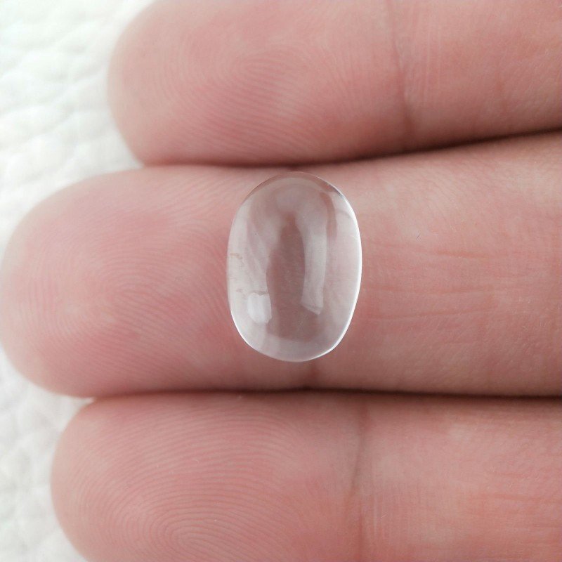 Cristallo Di Rocca Naturale Forma Ovale Piatto Cabochon Liscio Fatto a Mano 13X9X5mm 6,10 Carati 1pz