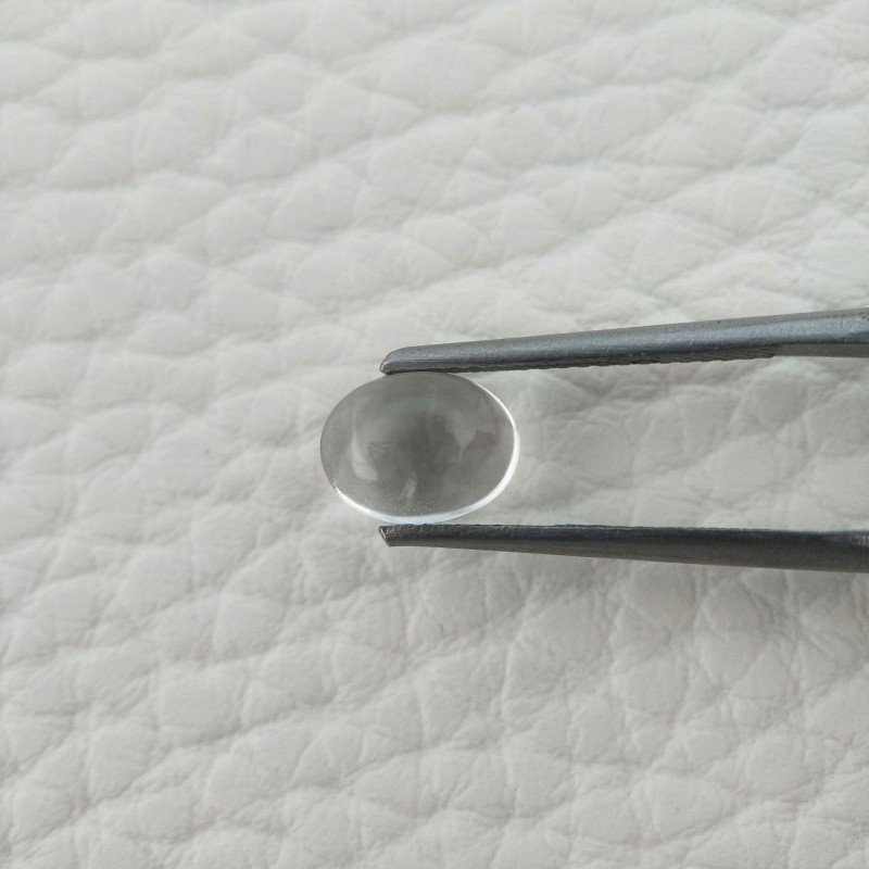 Cristallo Di Rocca Naturale Forma Ovale Piatto Cabochon Liscio Fatto a Mano 8X6X4mm 1,55 Carati 1pz