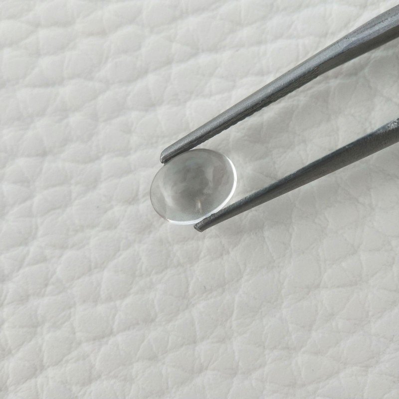 Cristallo Di Rocca Naturale Forma Ovale Piatto Cabochon Liscio Fatto a Mano 8X6X4mm 1,55 Carati 1pz