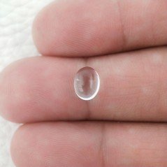Cristallo Di Rocca Naturale Forma Ovale Piatto Cabochon Liscio Fatto a Mano 8X6X4mm 1,55 Carati 1pz