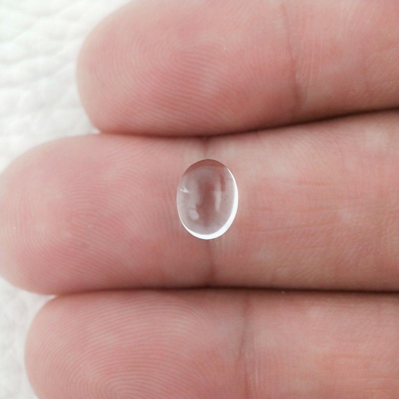 Cristallo Di Rocca Naturale Forma Ovale Piatto Cabochon Liscio Fatto a Mano 8X6X4mm 1,55 Carati 1pz