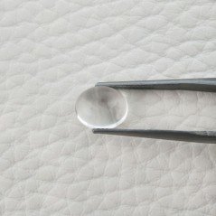 Cabochon di Cristallo di Rocca Naturale Ovale, Piatto e Liscio, 9x8x5 mm, 3,80 ct, Fatto a Mano