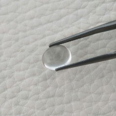 Cabochon di Cristallo di Rocca Naturale Ovale, Piatto e Liscio, 9x8x5 mm, 3,80 ct, Fatto a Mano