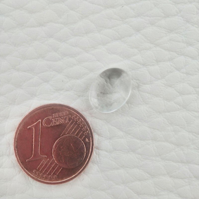 Cristallo Di Rocca Naturale Forma Ovale Piatto Cabochon Liscio Fatto a Mano 10X7X4mm 2,45 Carati 1pz