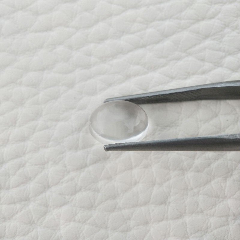 Cristallo Di Rocca Naturale Forma Ovale Piatto Cabochon Liscio Fatto a Mano 10X7X4mm 2,45 Carati 1pz