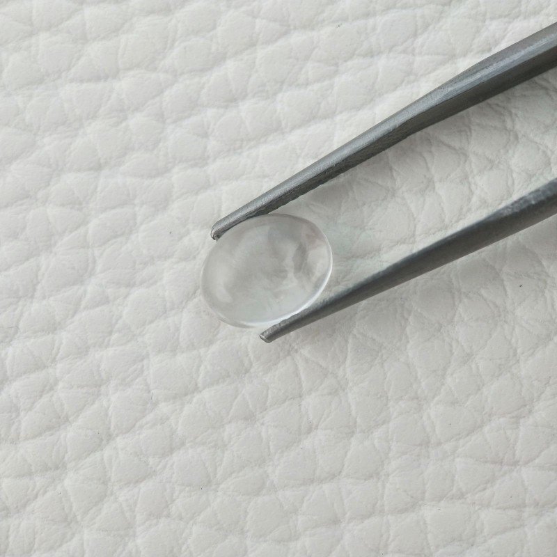 Cristallo Di Rocca Naturale Forma Ovale Piatto Cabochon Liscio Fatto a Mano 10X7X4mm 2,45 Carati 1pz