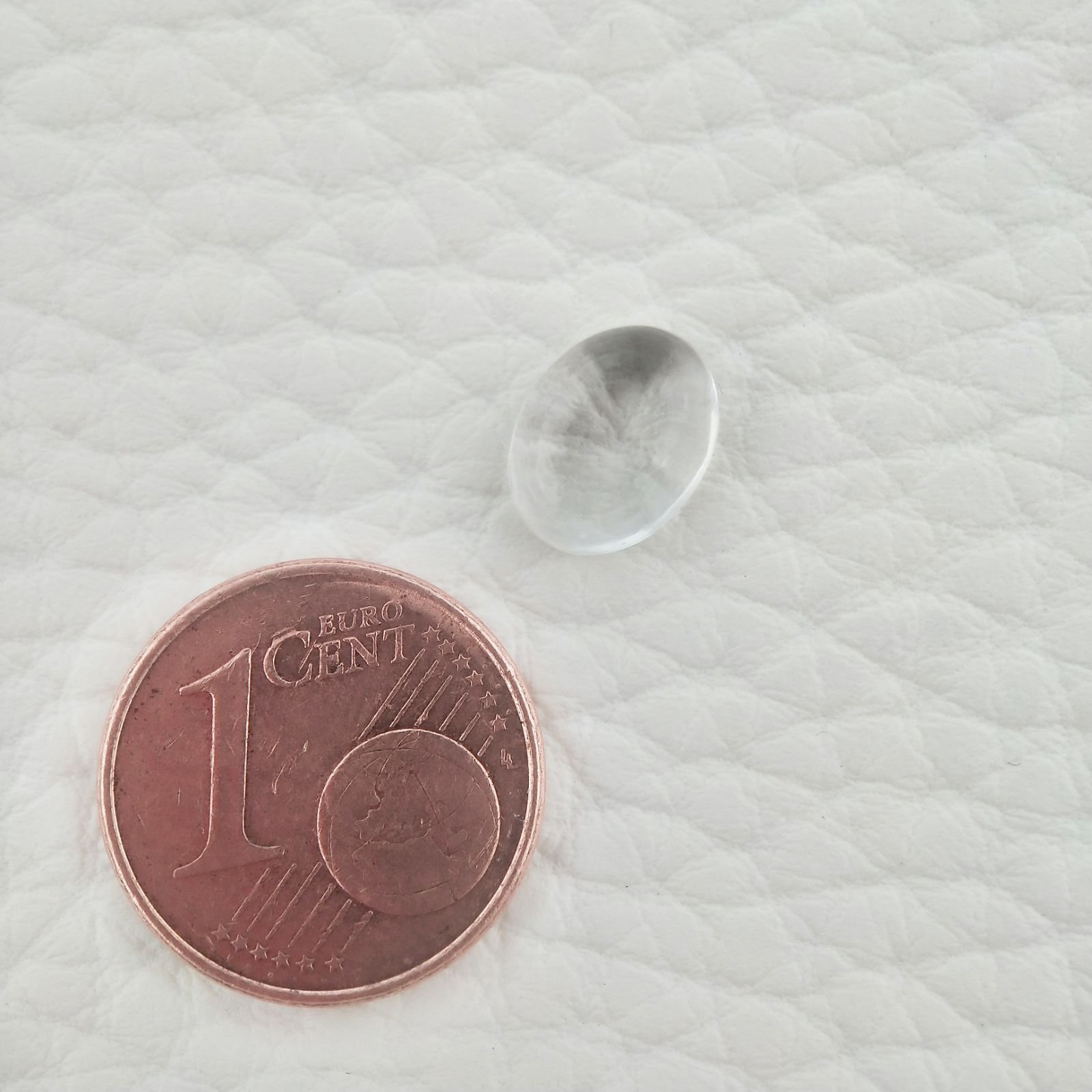 Cristallo Di Rocca Naturale Forma Ovale Piatto Cabochon Liscio Fatto a Mano 9X7X4mm 2,05 Carati 1pz