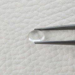 Cabochon di Cristallo di Rocca Naturale Ovale, Piatto e Liscio, 9x7x4 mm, 2,05 ct, Fatto a Mano