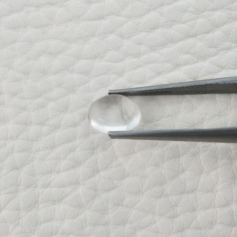 Cristallo Di Rocca Naturale Forma Ovale Piatto Cabochon Liscio Fatto a Mano 9X7X4mm 2,05 Carati 1pz