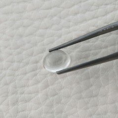 Cabochon di Cristallo di Rocca Naturale Ovale, Piatto e Liscio, 9x7x4 mm, 2,05 ct, Fatto a Mano