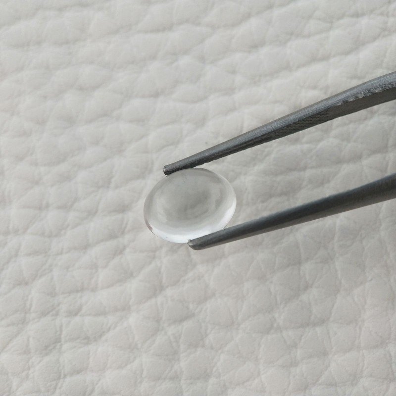 Cristallo Di Rocca Naturale Forma Ovale Piatto Cabochon Liscio Fatto a Mano 9X7X4mm 2,05 Carati 1pz