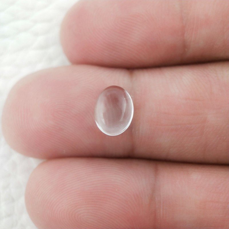 Cristallo Di Rocca Naturale Forma Ovale Piatto Cabochon Liscio Fatto a Mano 9X7X4mm 2,05 Carati 1pz
