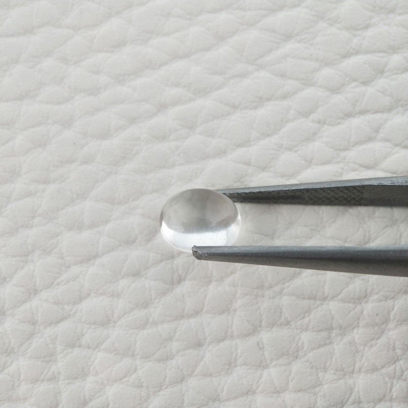 Cristallo Di Rocca Naturale Forma Ovale Piatto Cabochon Liscio Fatto a Mano 8X7X3mm 1,85 Carati 1pz